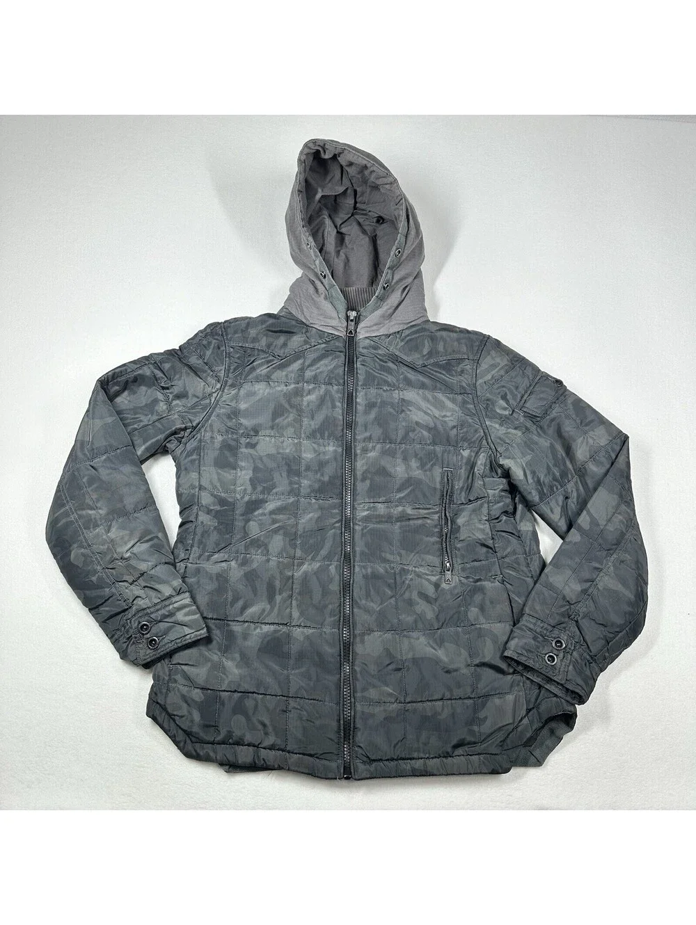 Jet Lag Camo Hooded Jacket Mens 2XL Quilted Puffer